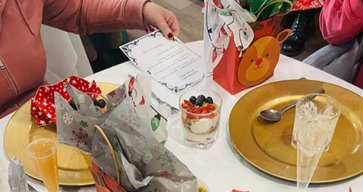 Christmas table with decorations